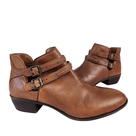 Diba Shoes - Diba Love Bug Boots Womens Size 10M Brown Caramel Leather Buckle Shoes comfort